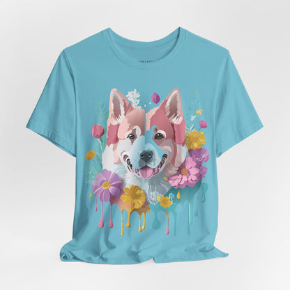 Natural Cotton Tee Shirt with Dog Printify
