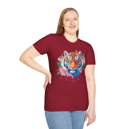 Tiger Shirt Unisex Animal Tee Softstyle Gildan 64000 Cotton Tee