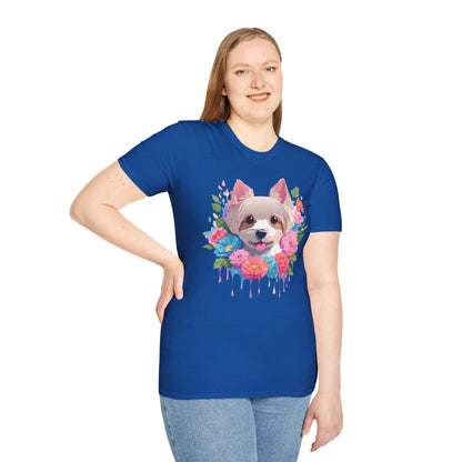 Unisex Gildan Softstyle Animal Print Dog Shirt Tee 100 Percent Cotton