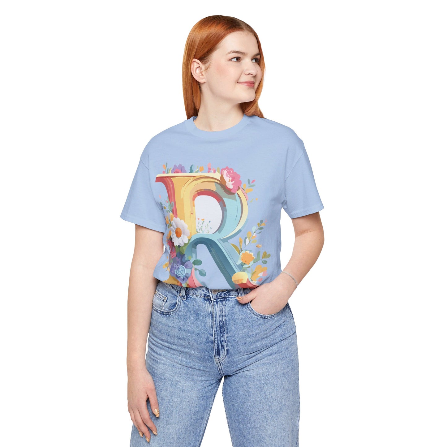 T-Shirt aus natürlicher Baumwolle – Letters Collection – R