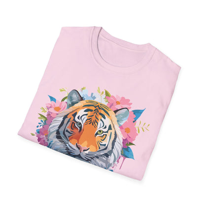 Tiger Print Shirt Unisex Short Sleeve Tee Gildan Softstyle 64000