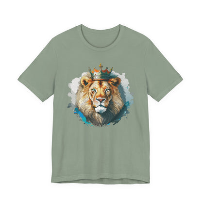 Lion with Crown Tee Unisex Cotton Watercolor King Lion Graphic T-Shirt 2
