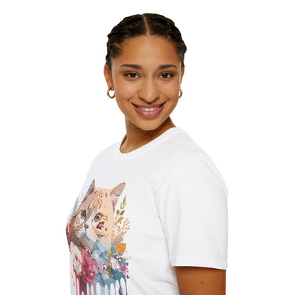 Cat Shirt Unisex Cat Tee Kitten Print Softstyle Gildan 64000