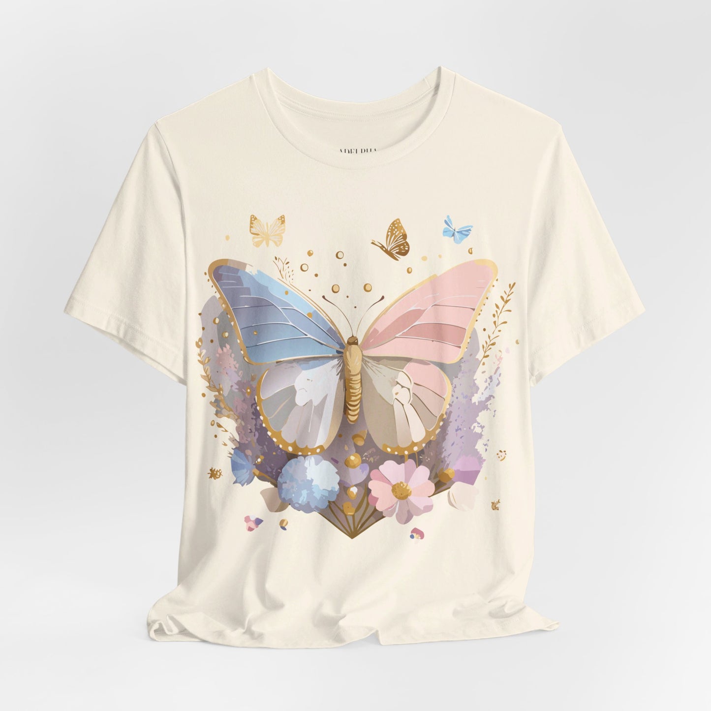 T-Shirt aus natürlicher Baumwolle mit Schmetterling