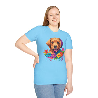Unisex Dog Shirt With Animals Tee Softstyle Gildan 64000 Comfort Fit
