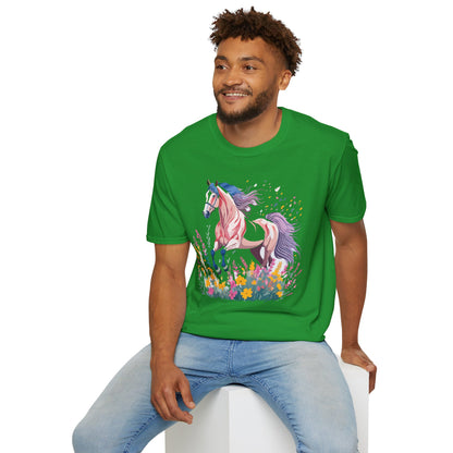 Horse Shirt Unisex Tee Animal Print Gildan Softstyle 64000 Ring Spun Cotton