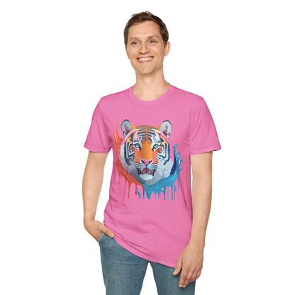 Unisex Tiger Tee Gildan Softstyle Animal Print Shirt Ring Spun Cotton