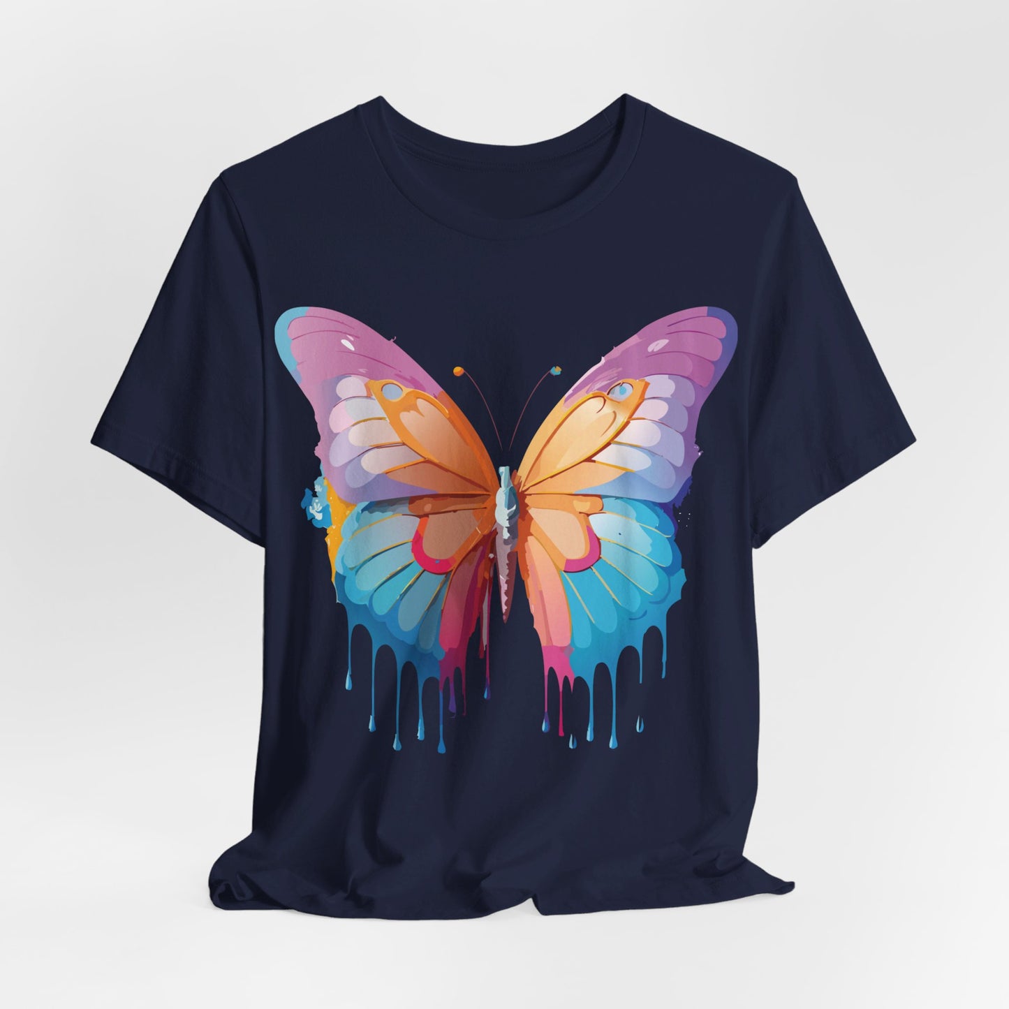 Natural Cotton Tee Shirt with Butterfly