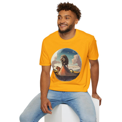 Lion Graphic T Shirt Unisex Softstyle 64000 Gildan 100 Percent Cotton Tee