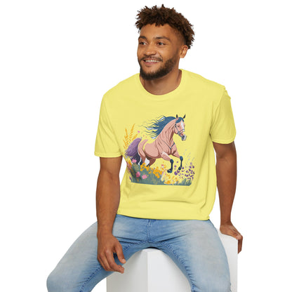 Unisex Horse Shirt With Animal Design Gildan Softstyle 64000 Tee