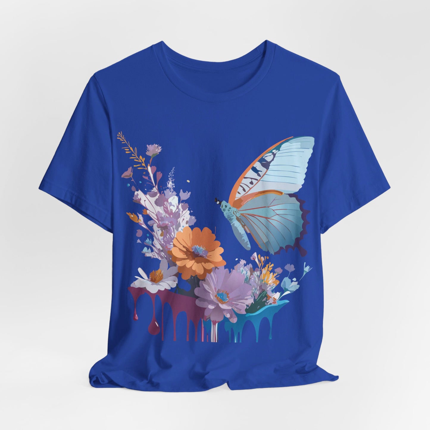 Natural Cotton Tee Shirt with Butterfly