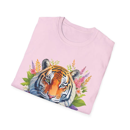 Tiger Print Unisex Gildan Softstyle Tee 64000 100 Percent Ring Spun Cotton