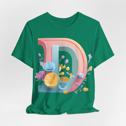 Natural Cotton Tee Shirt - Letters Collection - D Printify