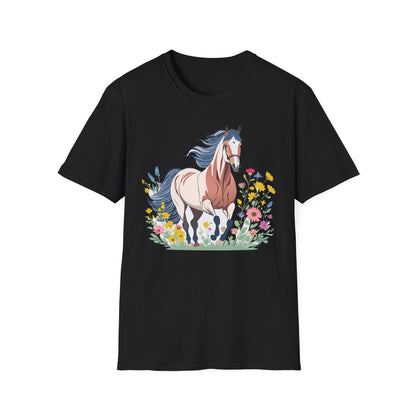 Unisex Horse Tee Softstyle Cotton Shirt With Animals Design Graphic