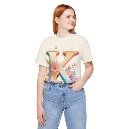 Natural Cotton Tee Shirt - Letters Collection - K Printify