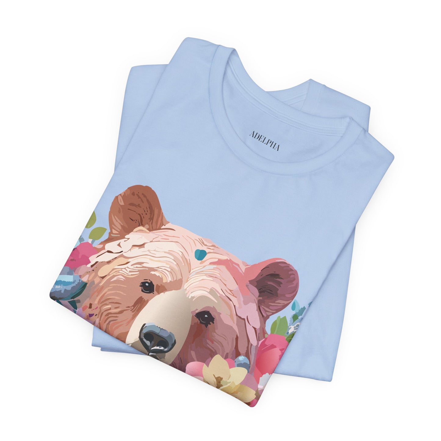 Natural Cotton Tee Shirt with Bear