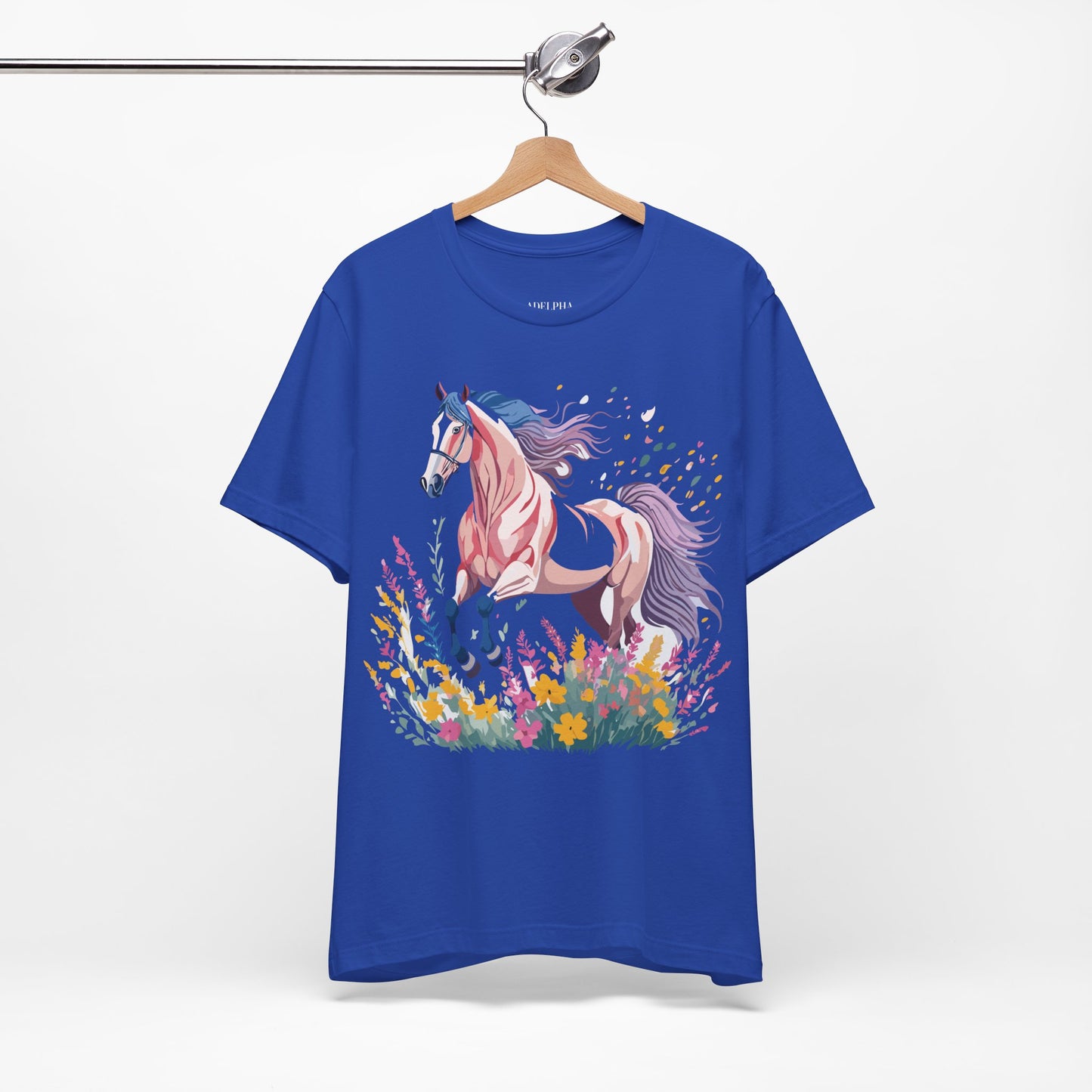 Natural Cotton Tee Shirt with Horse