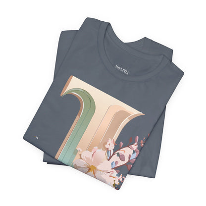 Natural Cotton Tee Shirt - Letters Collection - J Printify