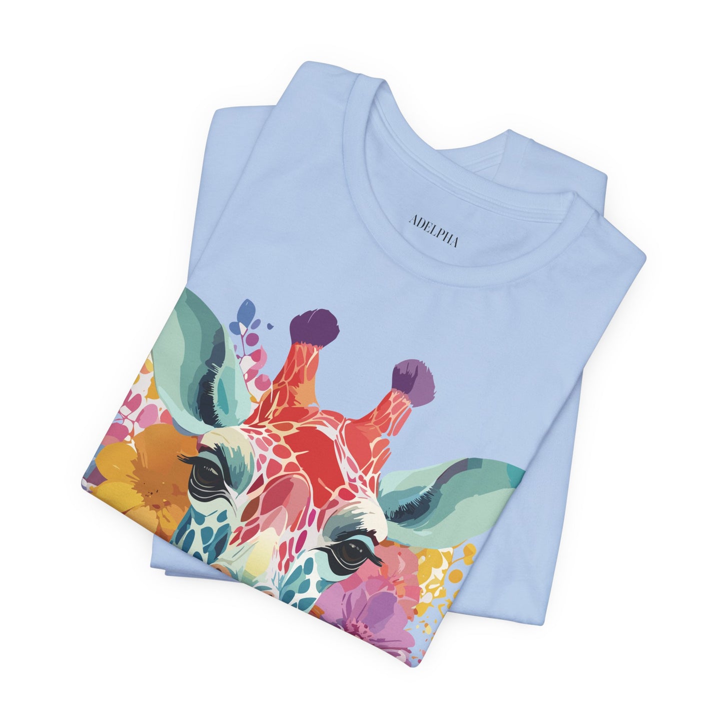 Natural Cotton Tee Shirt with Giraffe