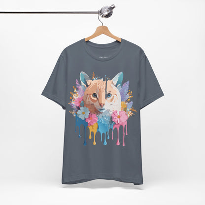 Natural Cotton Tee Shirt with Cat Printify