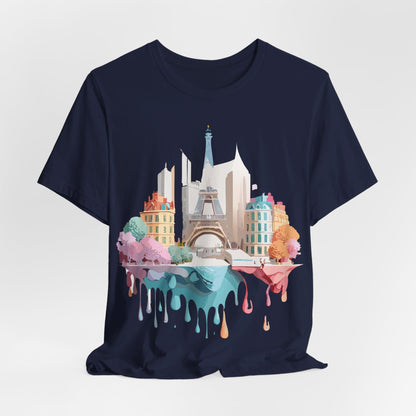 Natural Cotton Tee Shirt - Beautiful Places Collection - Paris Printify