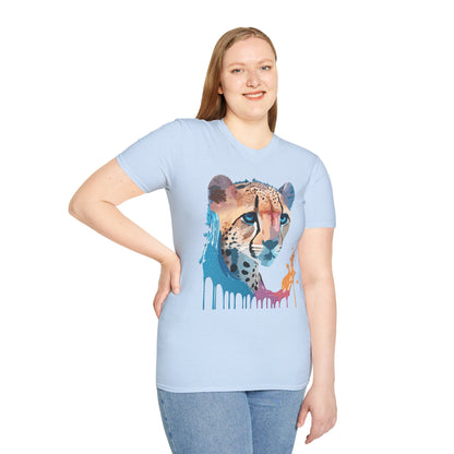 Cheetah Shirt Unisex Tee Softstyle Gildan 64000 100 Percent Ring Spun Cotton