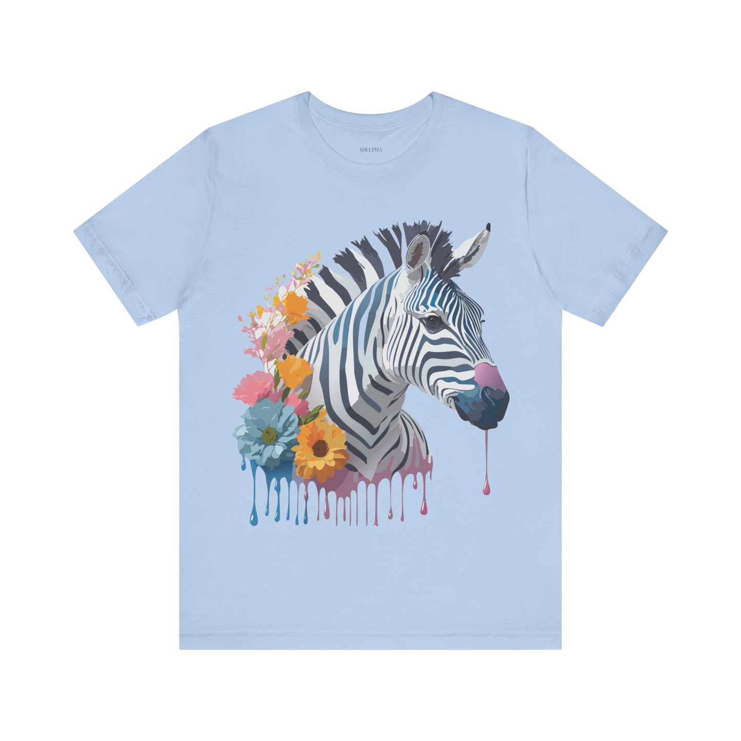 Natural Cotton Tee Shirt with Zebra