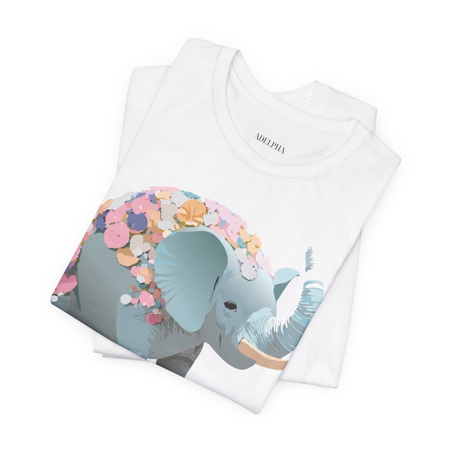 T-shirt en coton naturel avec motif éléphant