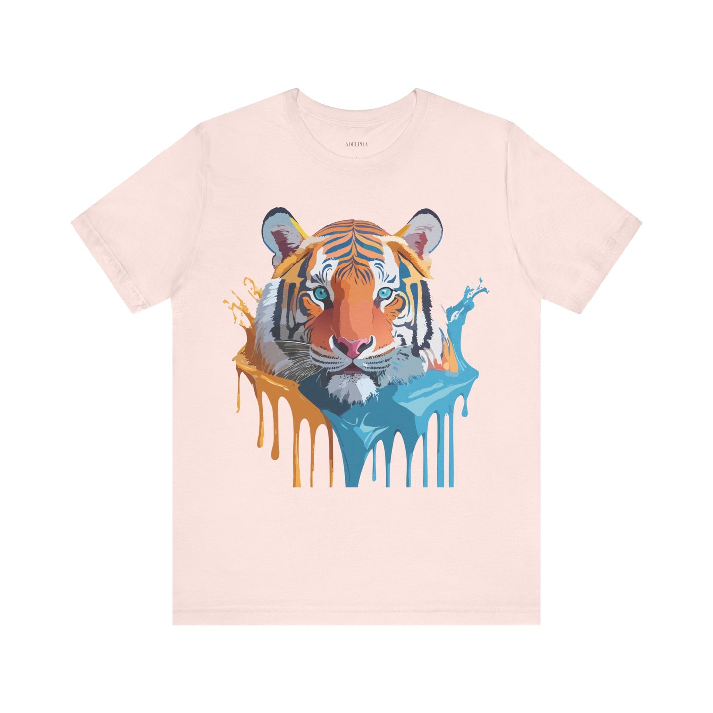 T-shirt en coton naturel avec motif tigre