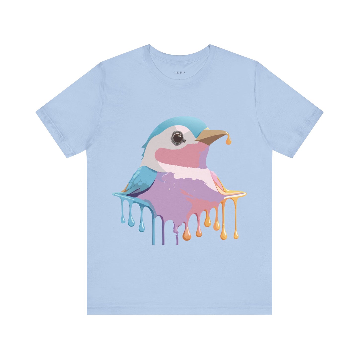 Natural Cotton Tee Shirt with Bird