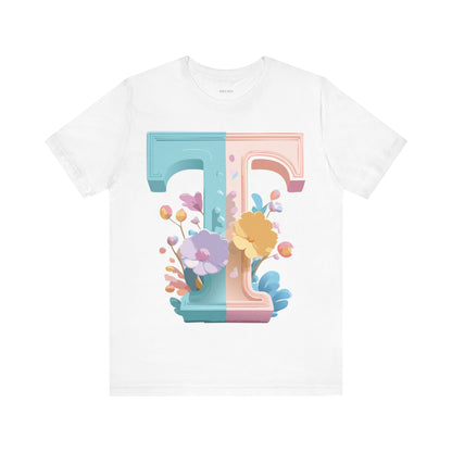 Natural Cotton Tee Shirt - Letters Collection - T Printify