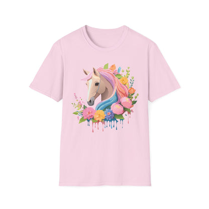Unisex Horse Shirt Soft Cotton Tee With Animal Artwork Gildan Softstyle