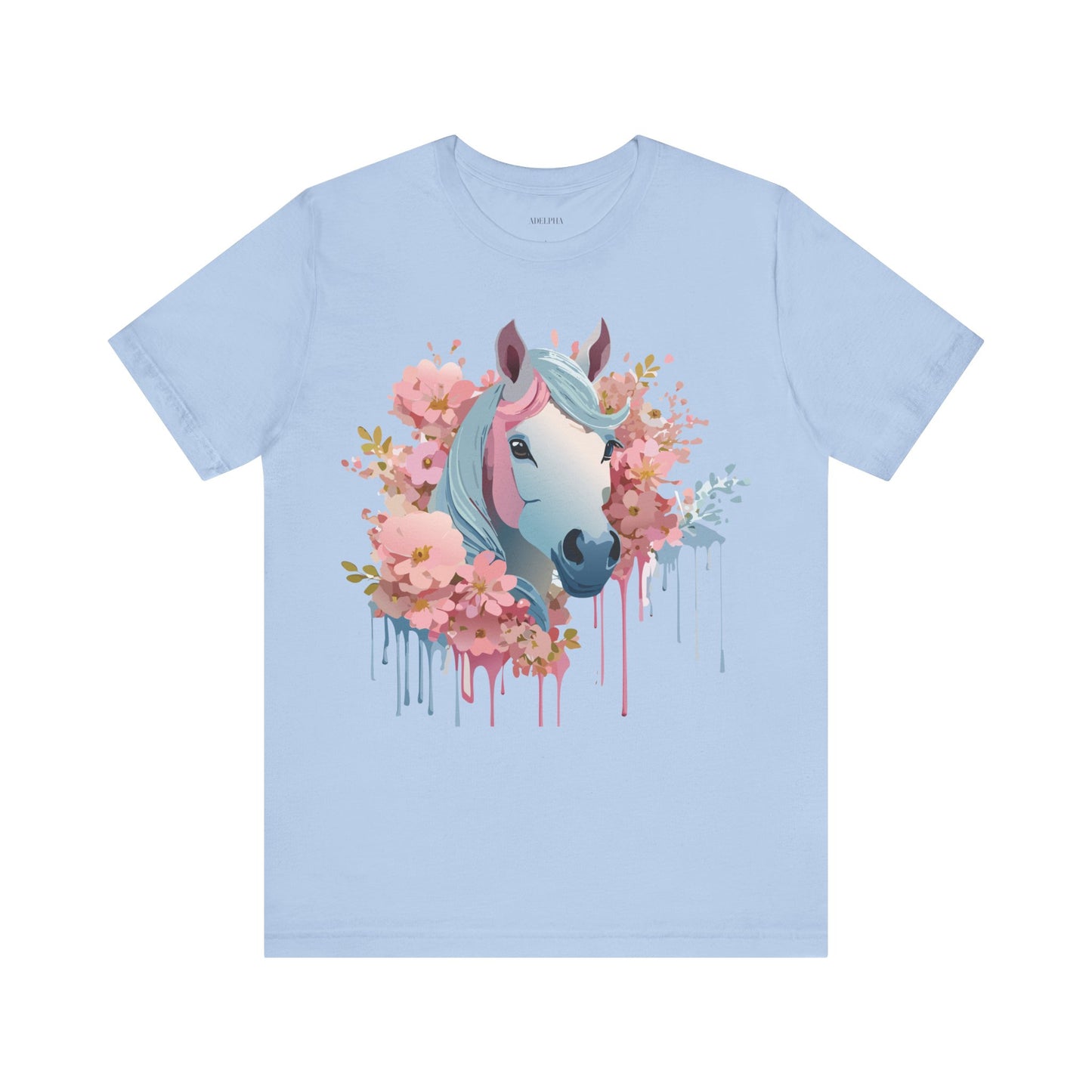 Natural Cotton Tee Shirt with Horse