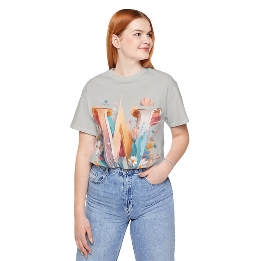 Natural Cotton Tee Shirt - Letters Collection - W Printify