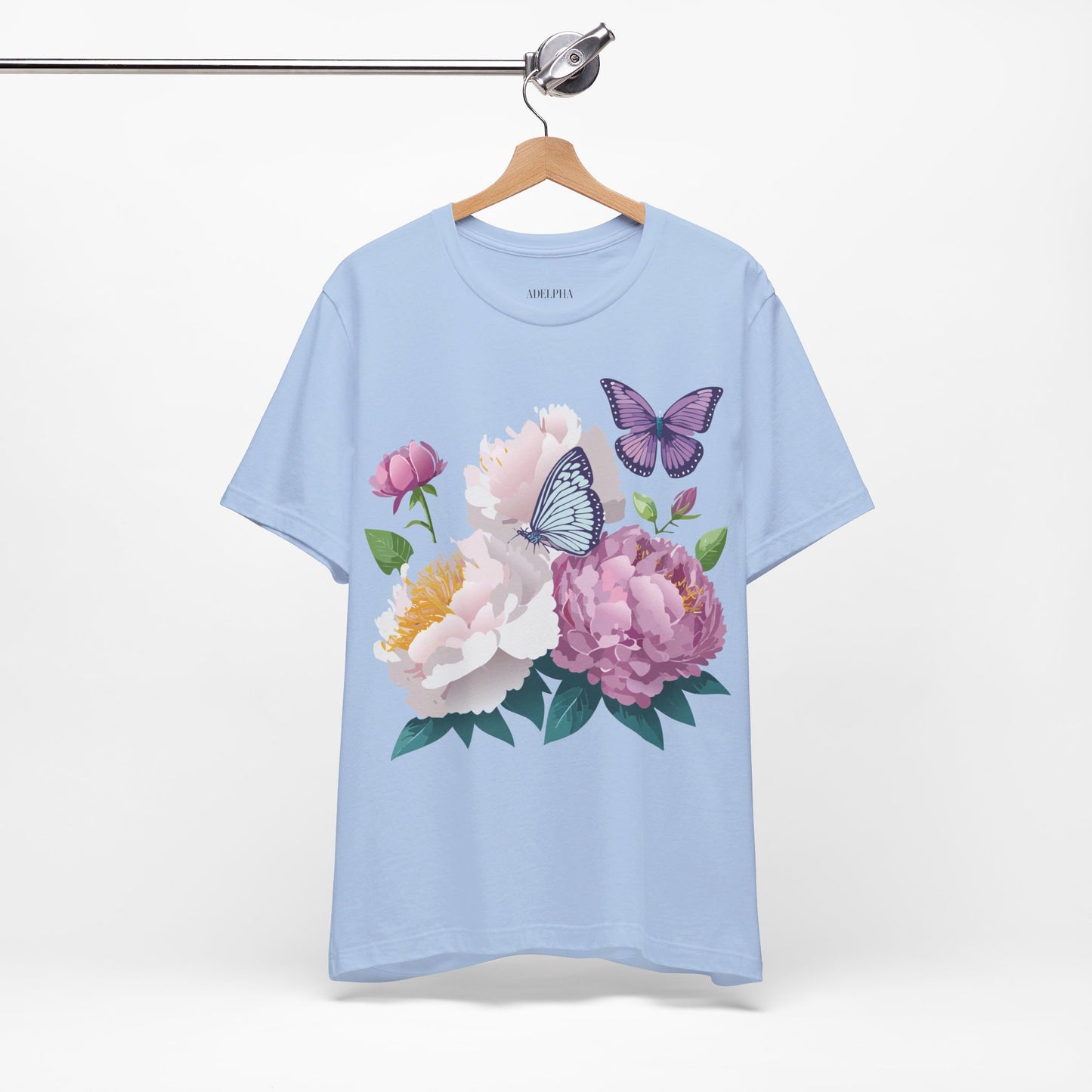 T-shirt en coton naturel avec fleurs