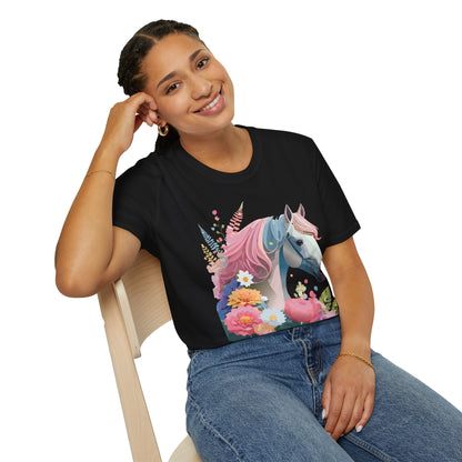 Horse Shirt Unisex Gildan Softstyle 64000 Cotton Tee With Animals