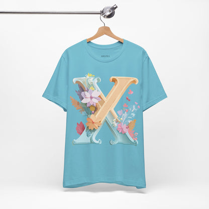 Natural Cotton Tee Shirt - Letters Collection - X Printify