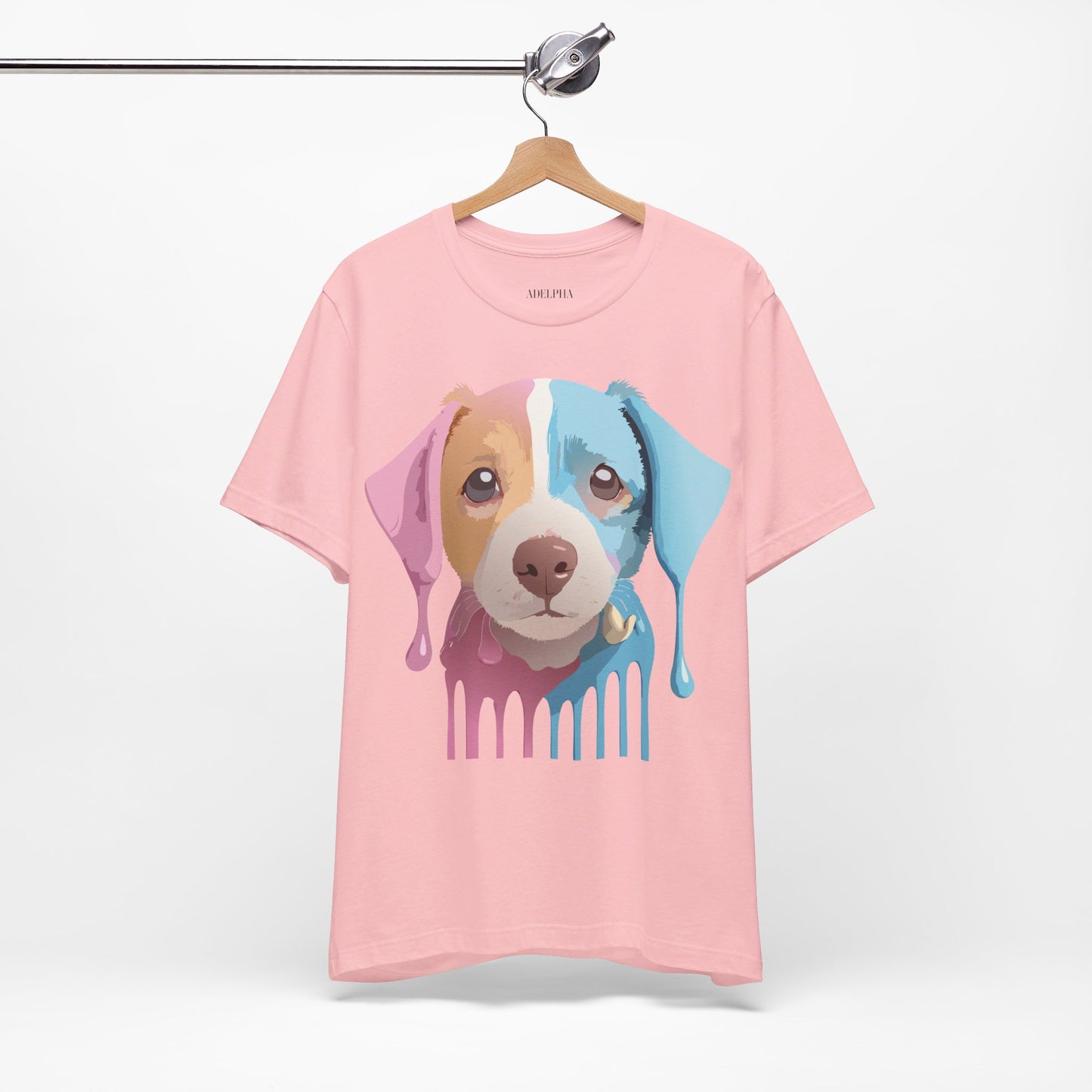 Natural Cotton Tee Shirt with Dog