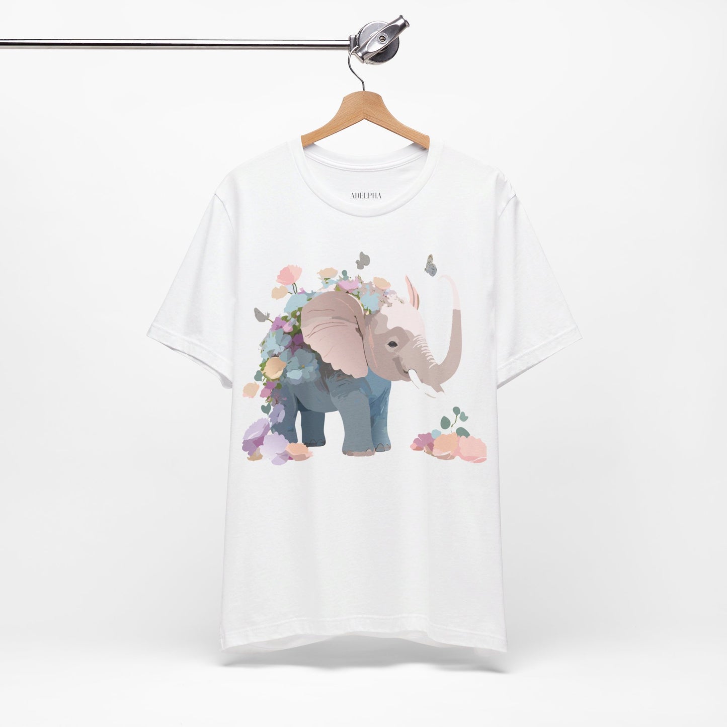 Natural Cotton Tee Shirt with Elephant