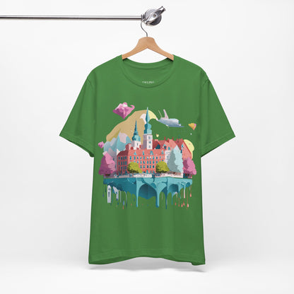 Natural Cotton Tee Shirt - Beautiful Places Collection - Warnemünde and Rostock - Germany Printify