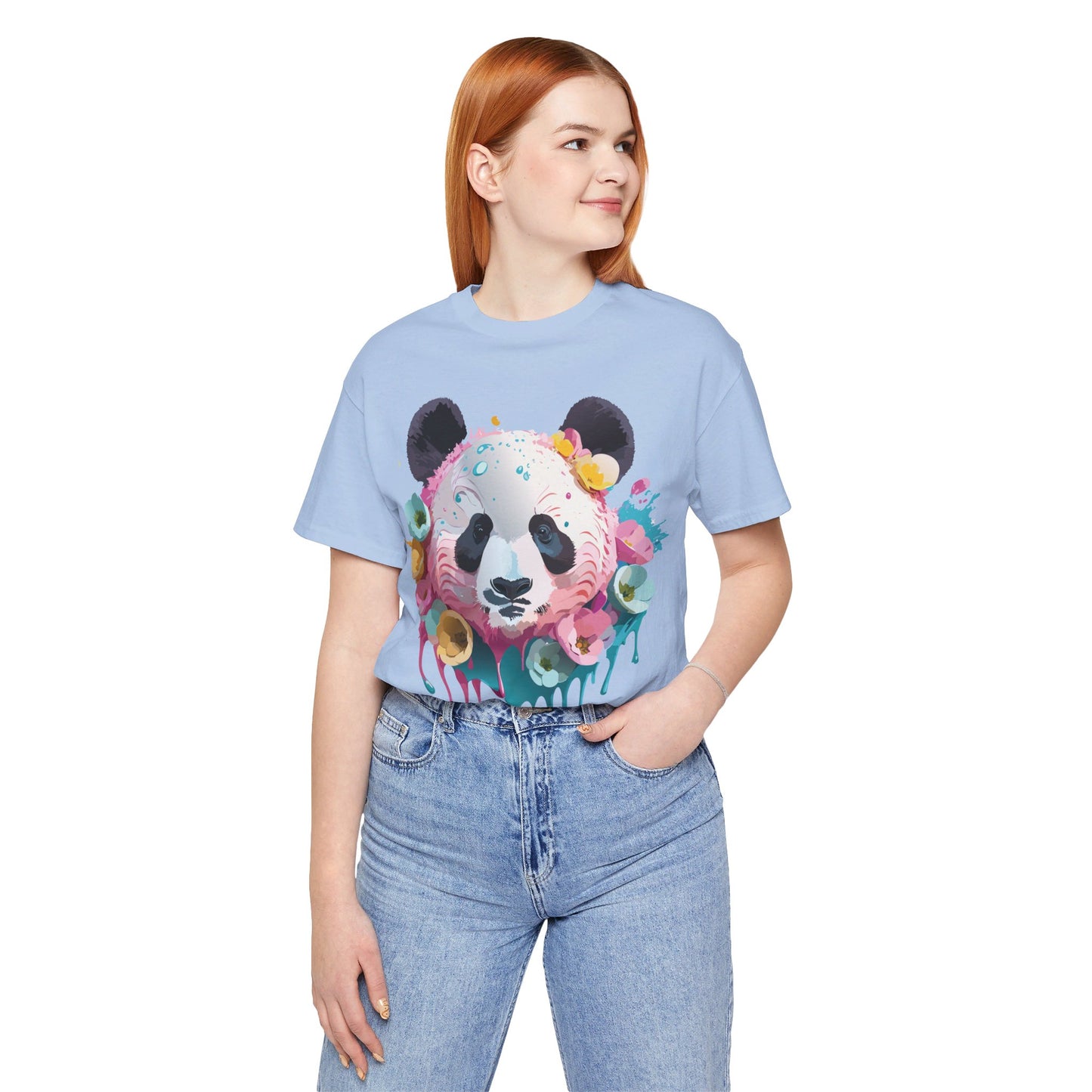 Natural Cotton Tee Shirt with Panda