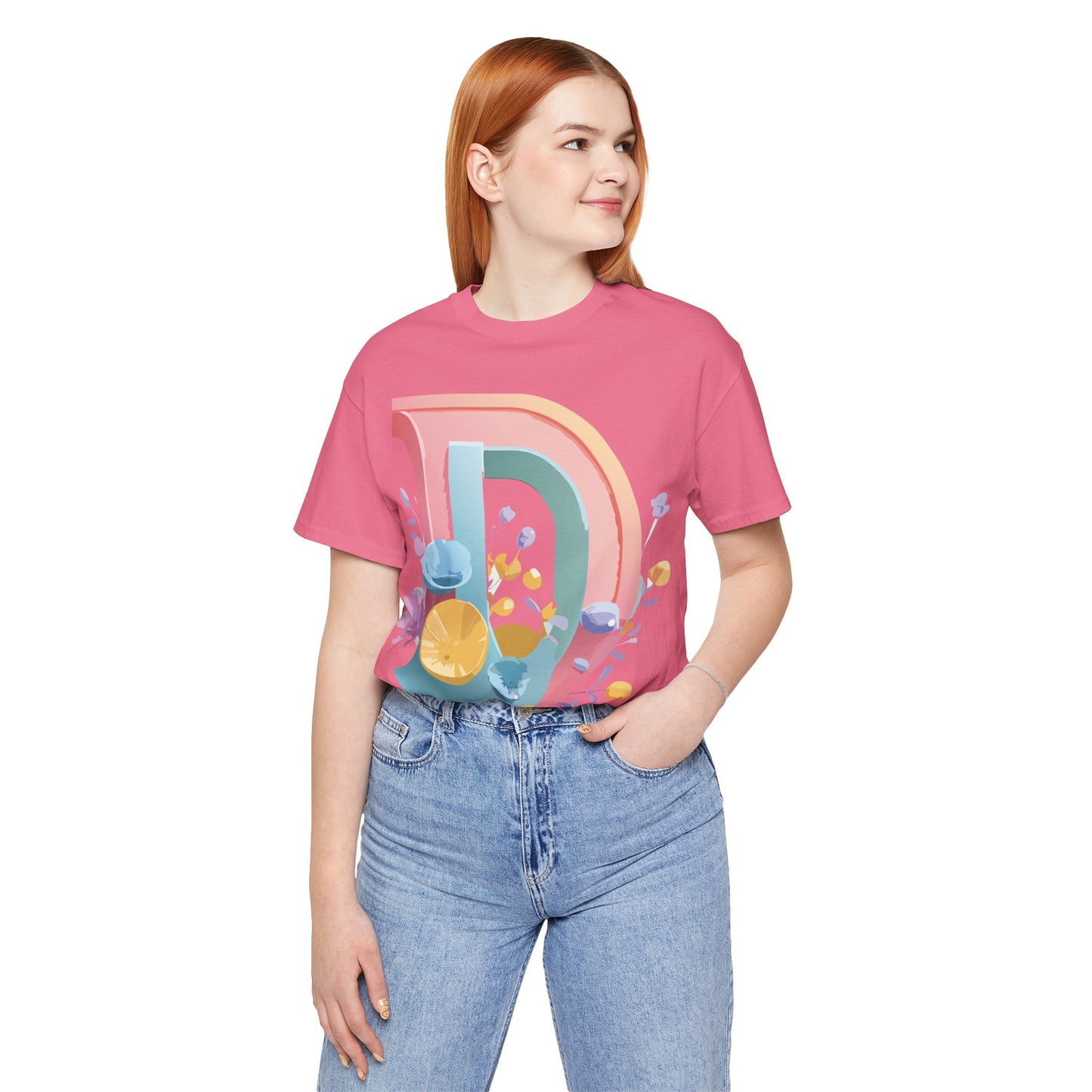 Natural Cotton Tee Shirt - Letters Collection - D