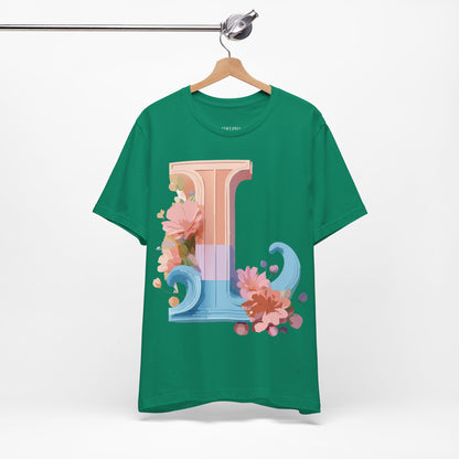 Natural Cotton Tee Shirt - Letters Collection - L Printify