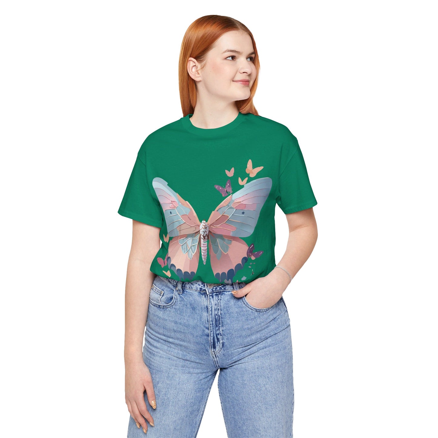 T-shirt en coton naturel avec papillon