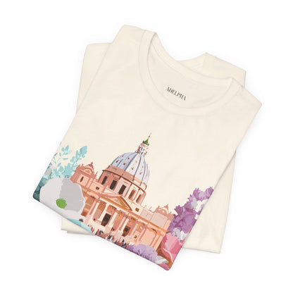 Natural Cotton Tee Shirt - Beautiful Places Collection - Rome Printify