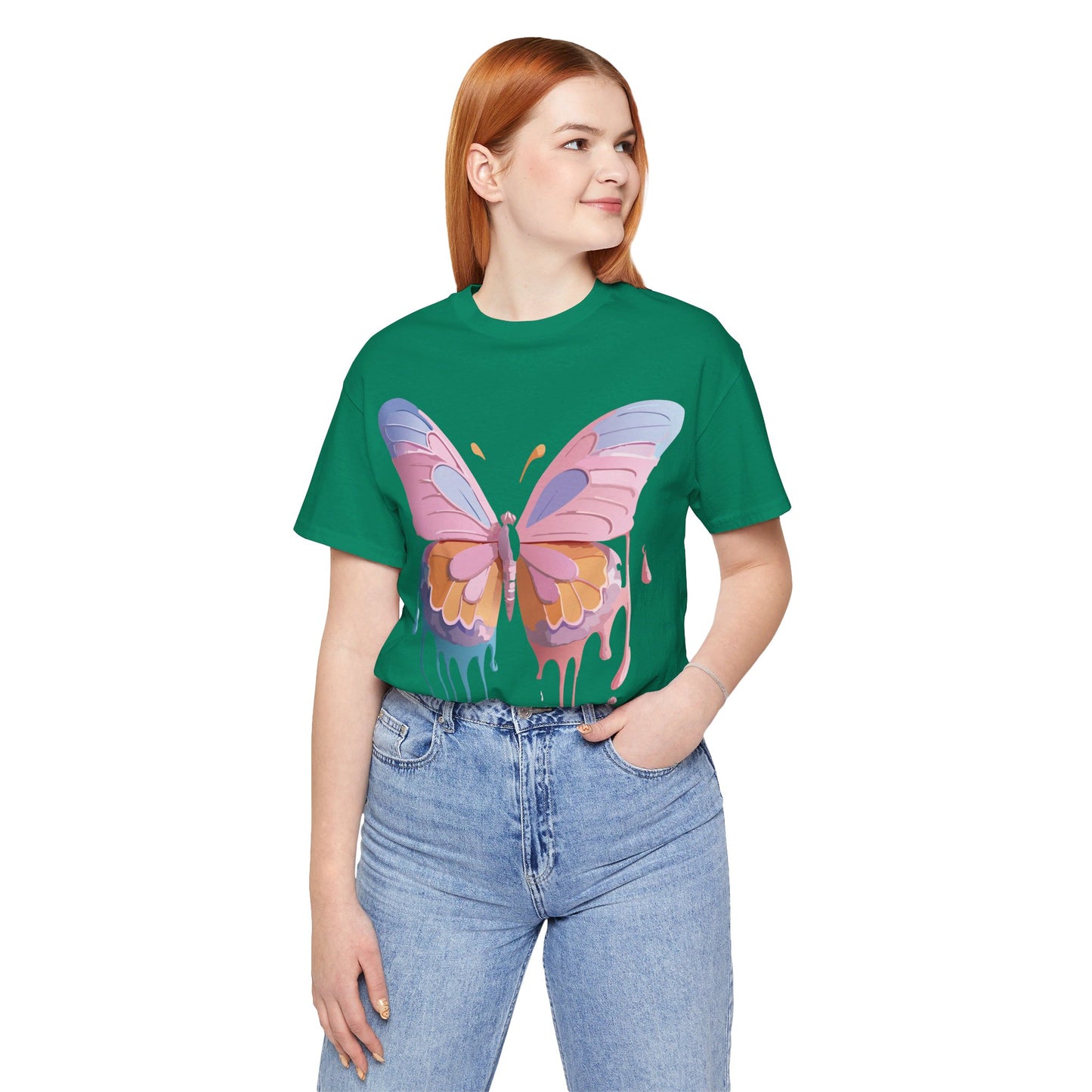 T-shirt en coton naturel avec papillon