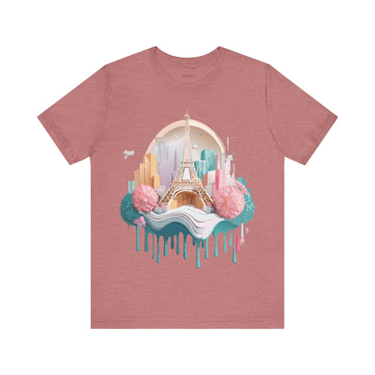 Natural Cotton Tee Shirt - Beautiful Places Collection - Paris Printify