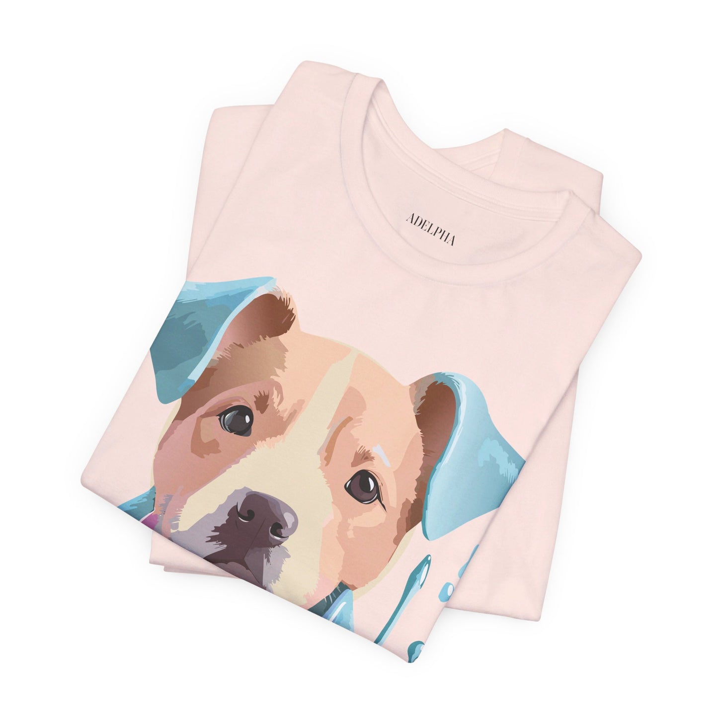 Natural Cotton Tee Shirt with Dog