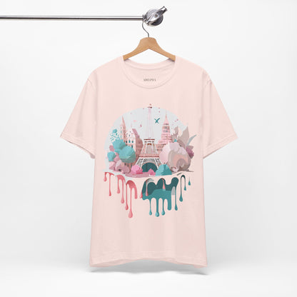 Natural Cotton Tee Shirt - Beautiful Places Collection - Paris Printify