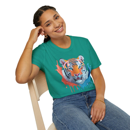 Unisex Tiger Tee Gildan Softstyle Animal Print Shirt Ring Spun Cotton